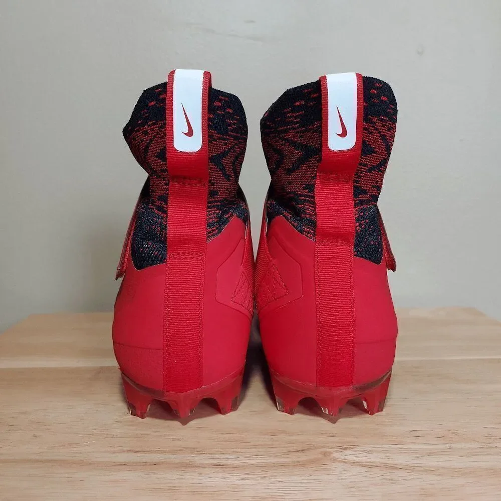 Nike Alpha Menace Elite 2 Flyknit Football Cleats Red Black BV2077-009 Mens 10.5